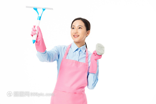 家政服務女性清潔玻璃形象
